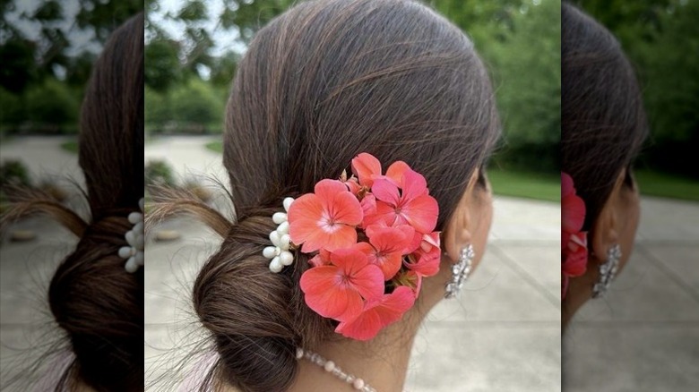 Woman with flowers in her hair