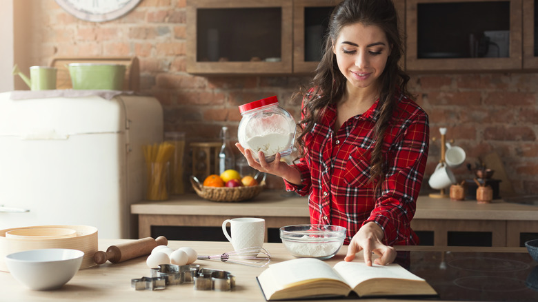 woman baking in kitchen