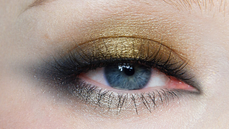 Gold and silver metallic eyeshadow