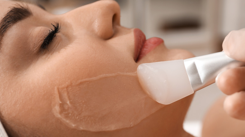 woman face peel exfoliation