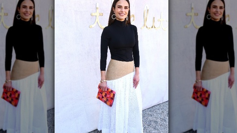 Black sweater and maxi skirt