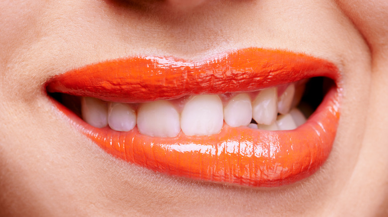 Close-up of a bright lipcolor