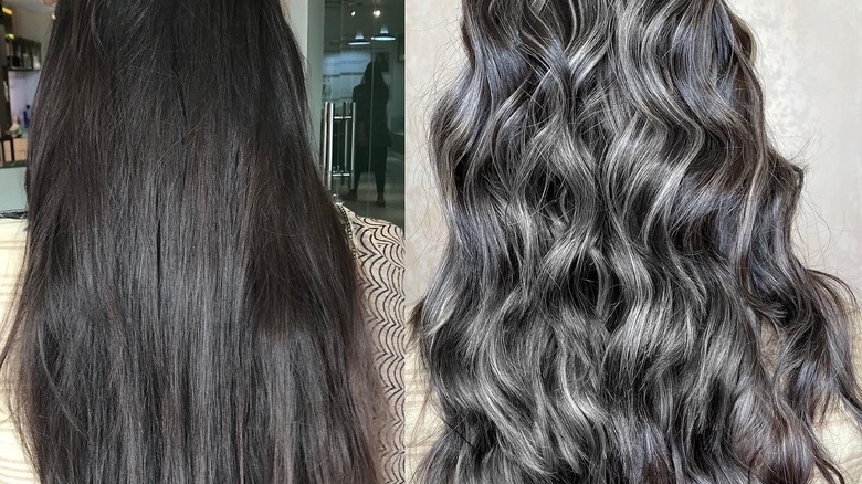 before and after photos marbled hair