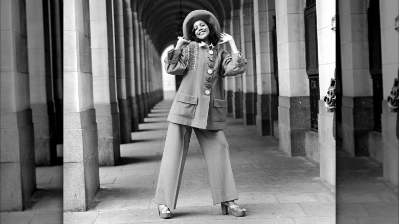 Model in Mary Quant trouser and jacket set