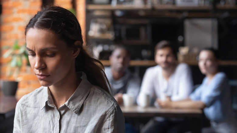 Woman left out of group