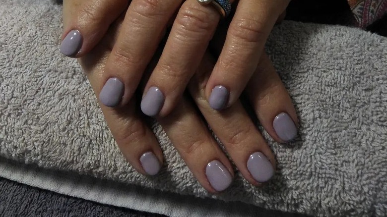 Gray mauve nail polish