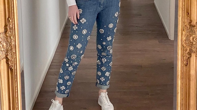 Jeans covered in embellishments
