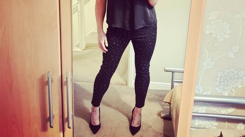 Black jeans with sparkles