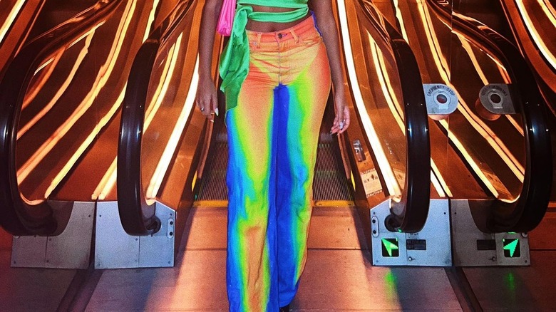 Colorful neon jeans