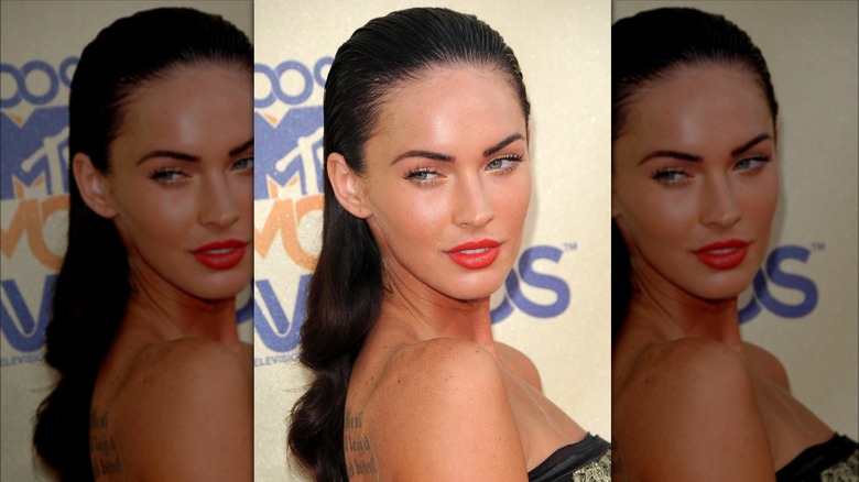 Megan Fox with sleek hair 