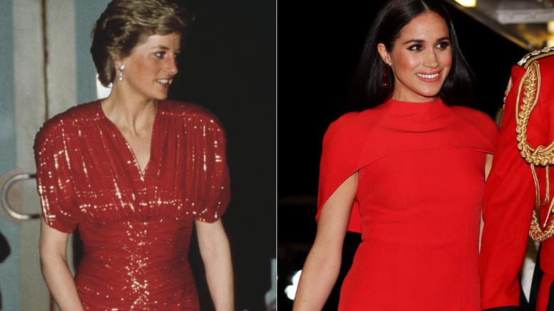 Princess Diana Meghan Markle red