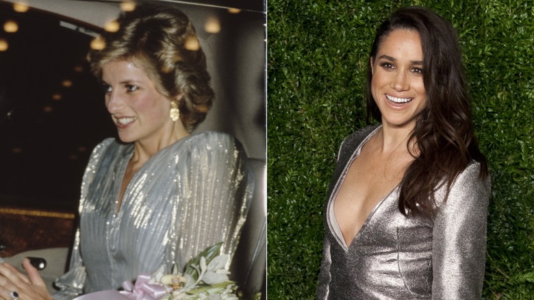 Princess Diana Meghan Markle metallic