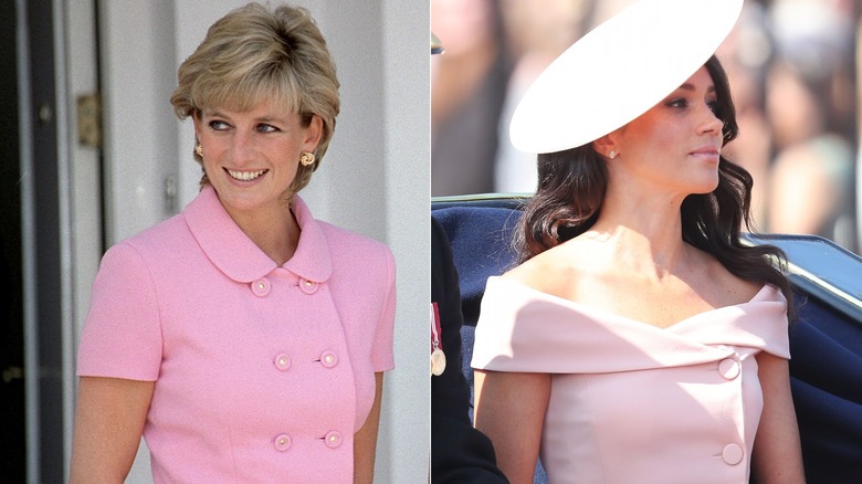 Diana Meghan pink button dress 