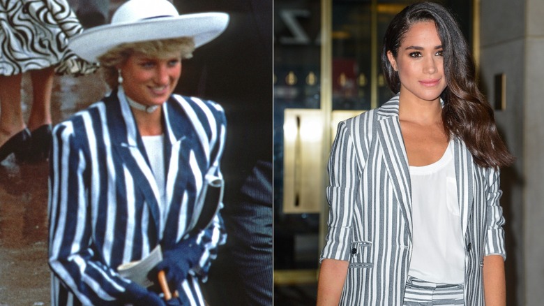 Princess Diana Meghan Markle stripes