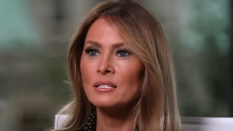 Melania Trump on Fox News with pink lipstick