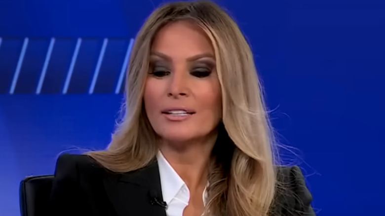 Melania Trump on Fox News wearing a black blazer