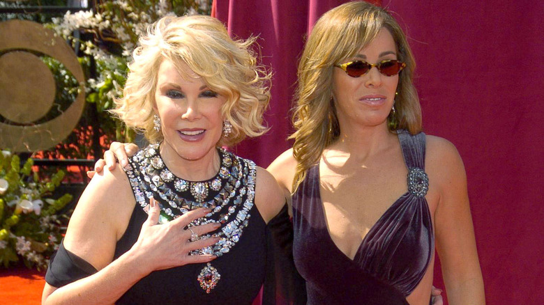 Joan and Melissa Rivers attending the Emmy Awards