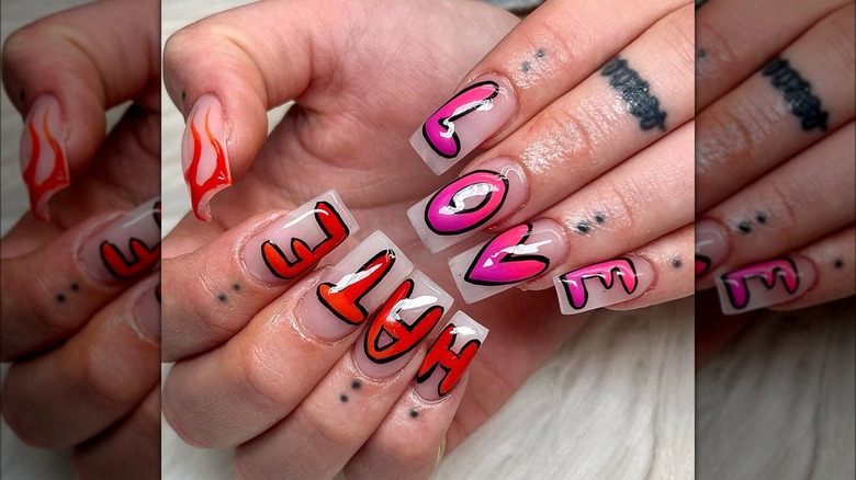 "Love" and "Hate" mani