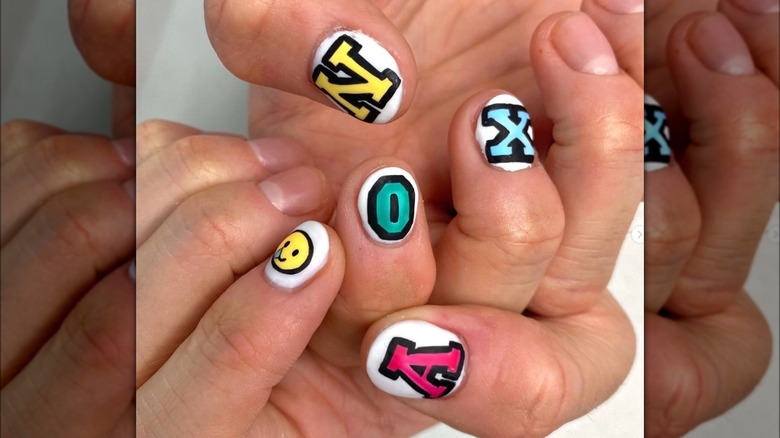 Varsity nail art