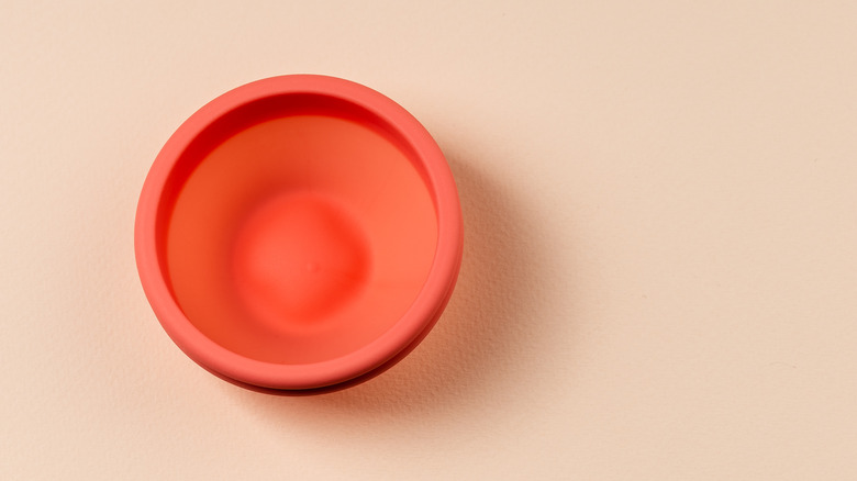 Red menstrual cup