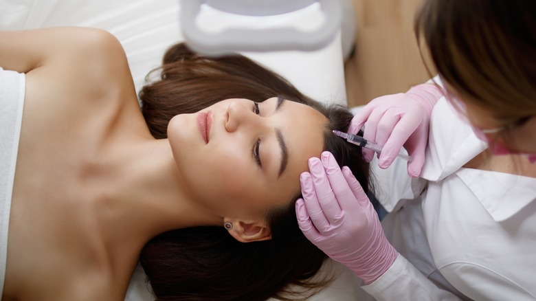 woman receiving mesotherapy injection