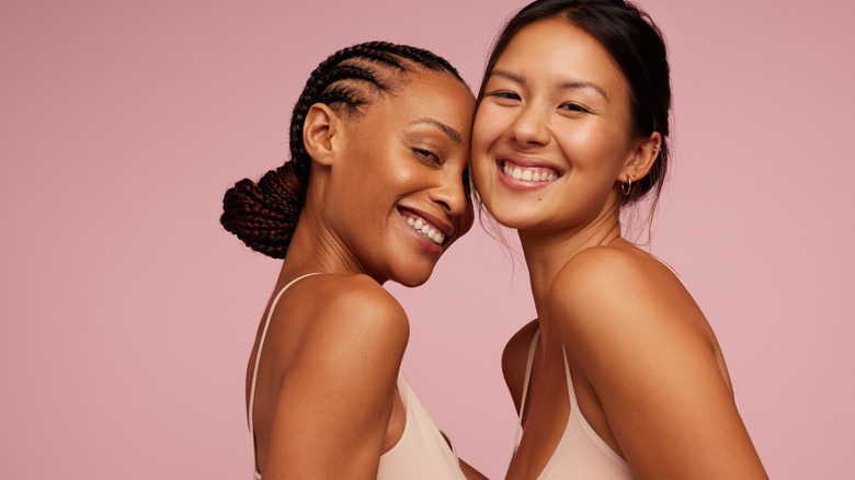 two women smiling