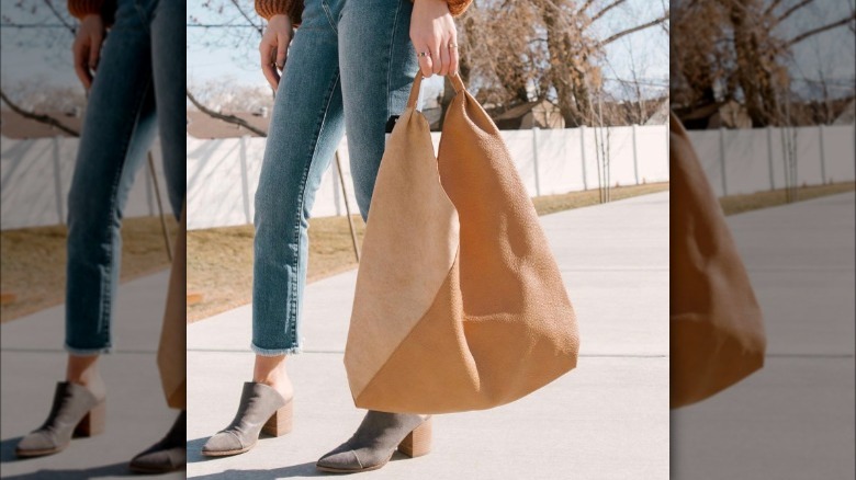 Oversized leather tote