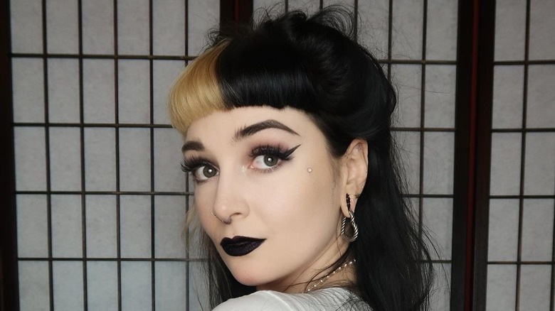 person with micro bangs