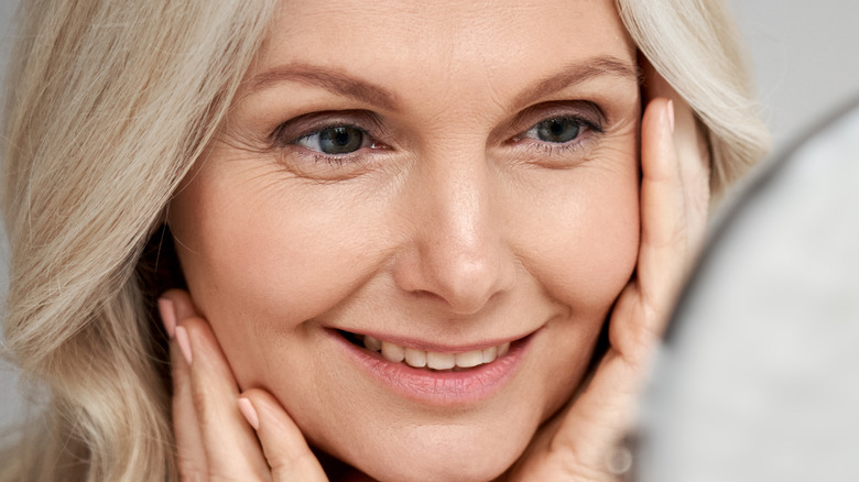middle-aged woman smooth skin