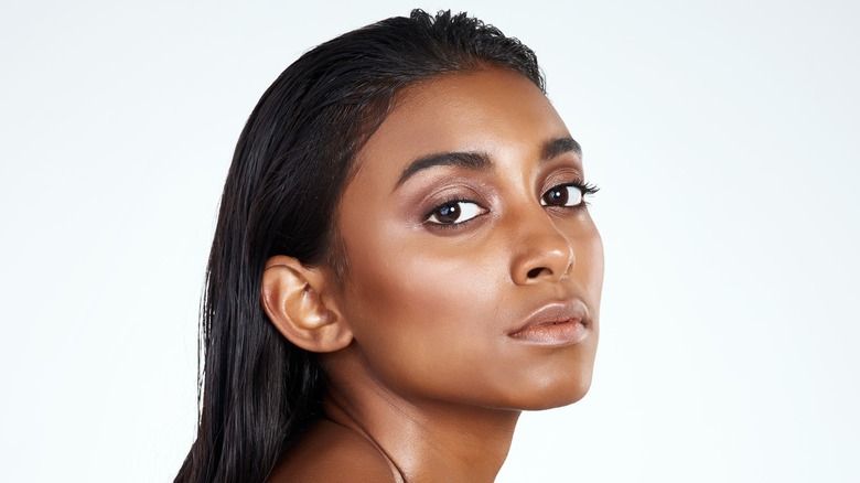 girl with dewy skin 