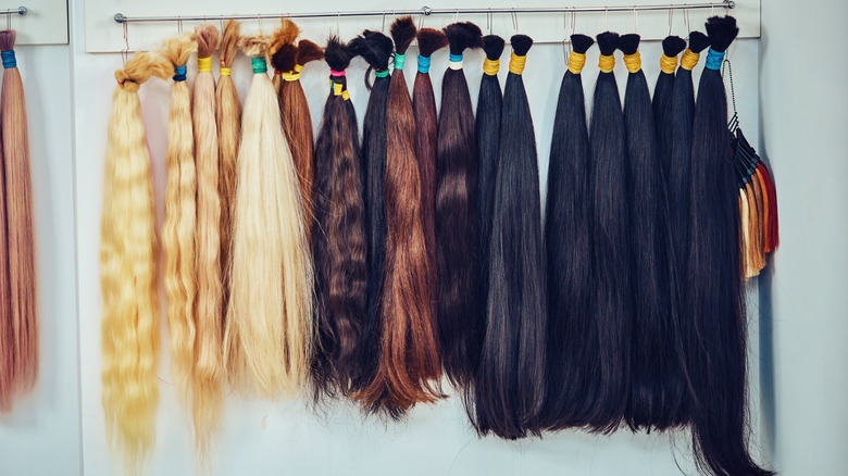 different color hair extensions