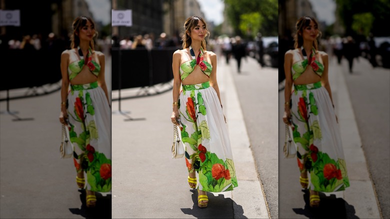 woman wearing cutout dress