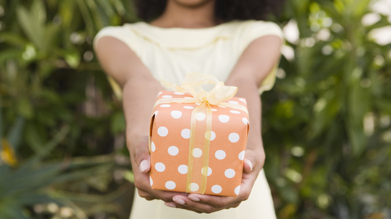 woman with gift