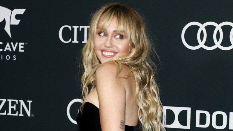 Miley Cyrus with long wavy hair