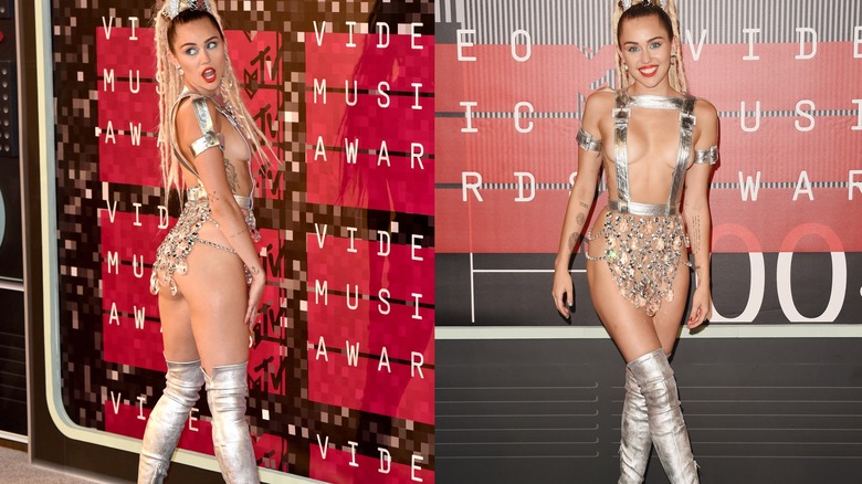 miley cyrus on 2015 vmas red carpet