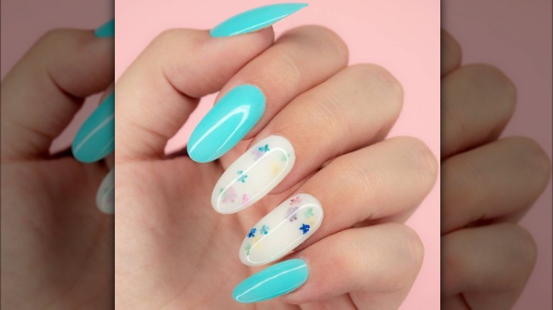 pastel milk bath manicure