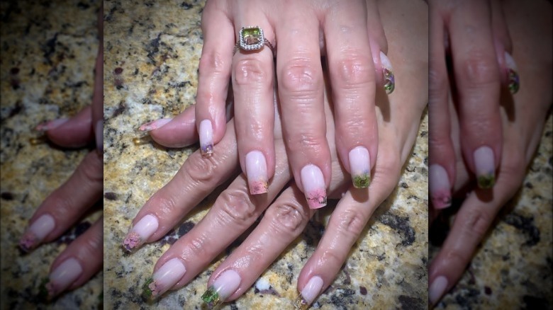 french tip milk bath manicure