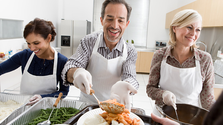 people at soup kitchen