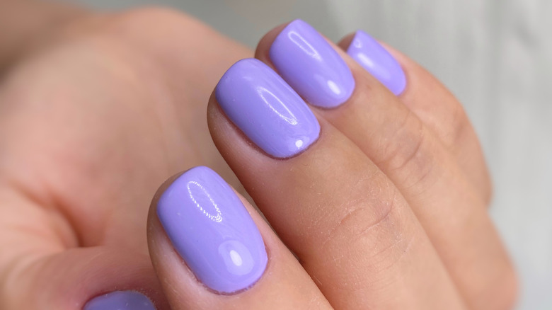 Purple gel nail polish