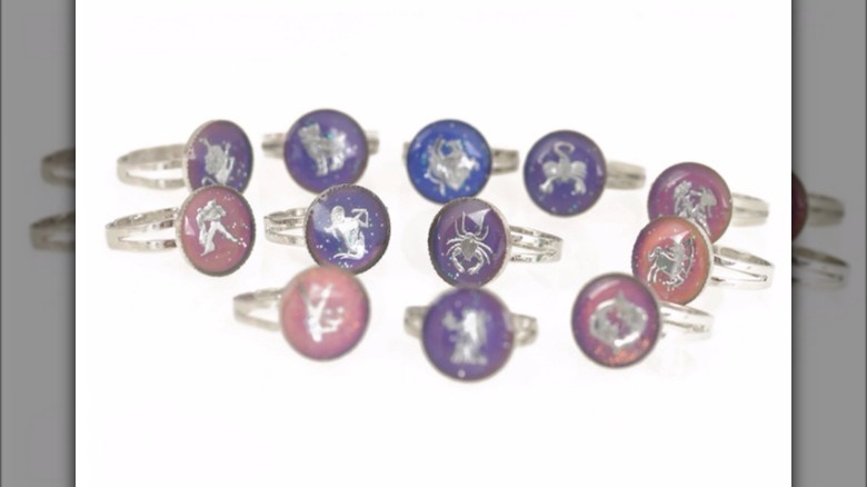 Zodiac mood rings in various colors