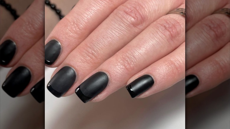Matte black nails