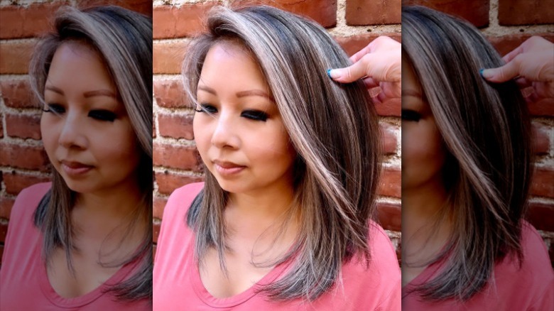 Chunky gray highlights