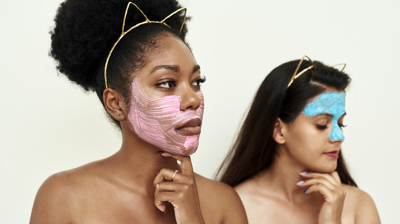 women with skincare masks