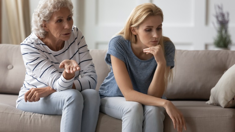 woman being lectured