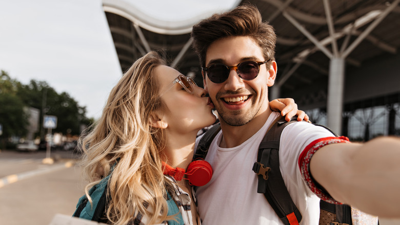 Couple taking selfie