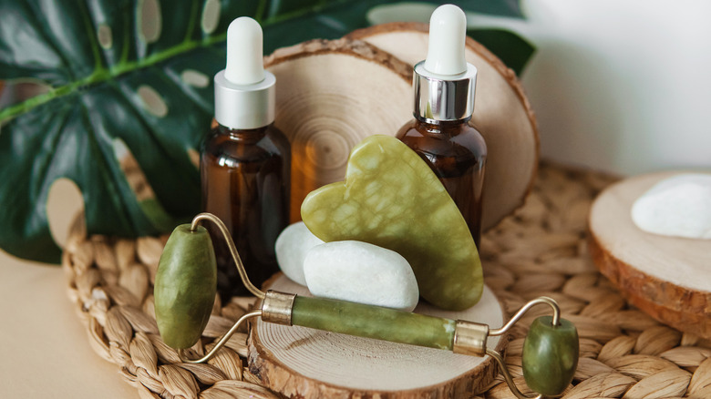 gua sha tools and oil