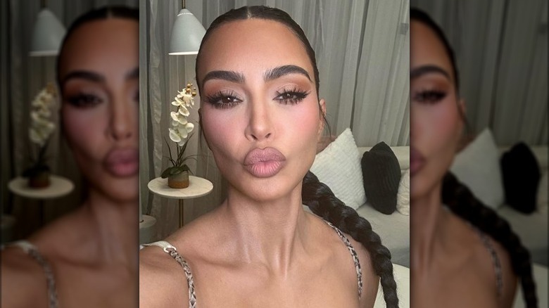 Kim Kardashian with natural matte makeup
