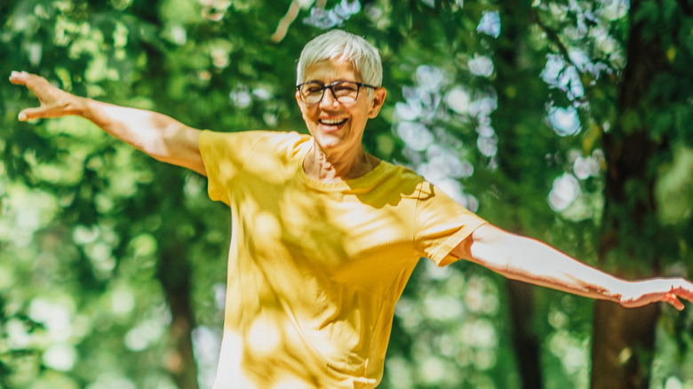 woman exercising outdoors