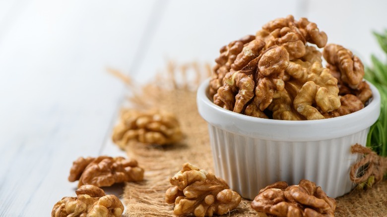 Walnuts in a small bowl