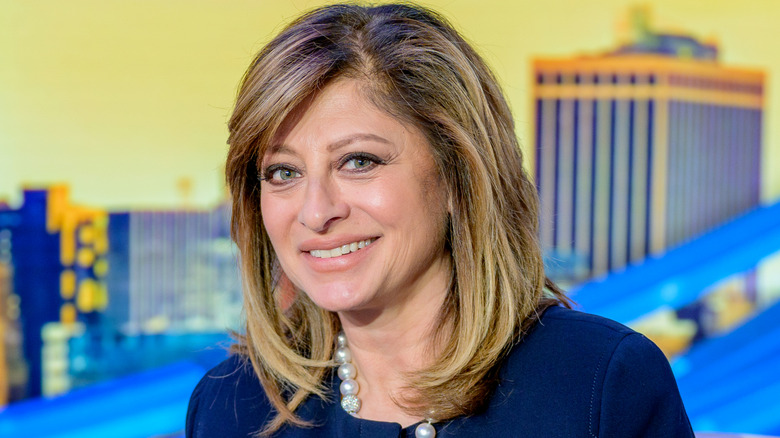 Maria Bartiromo wearing a navy suit